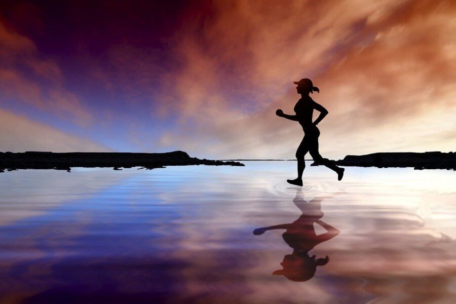 running on the beach