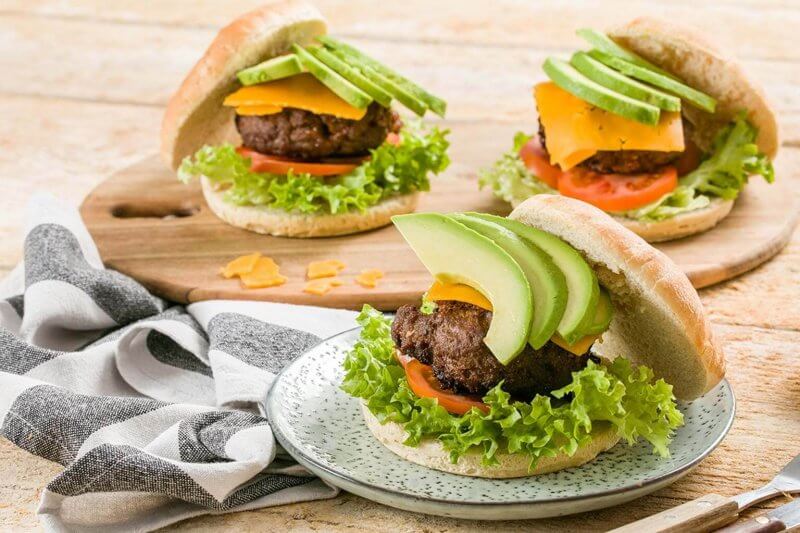 burger with avocado