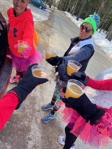 post-run champagne