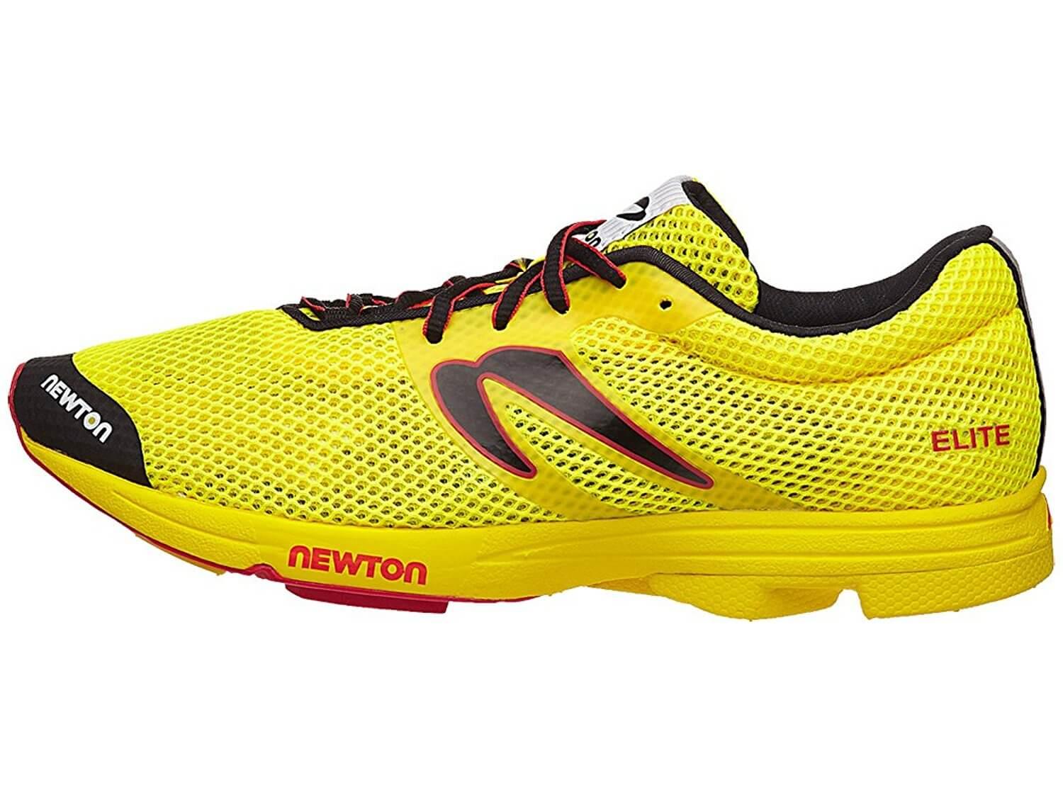 the Newton Distance Elite is a sleek, lightweight, minimalist running shoe that helps runners obtain their racing goals