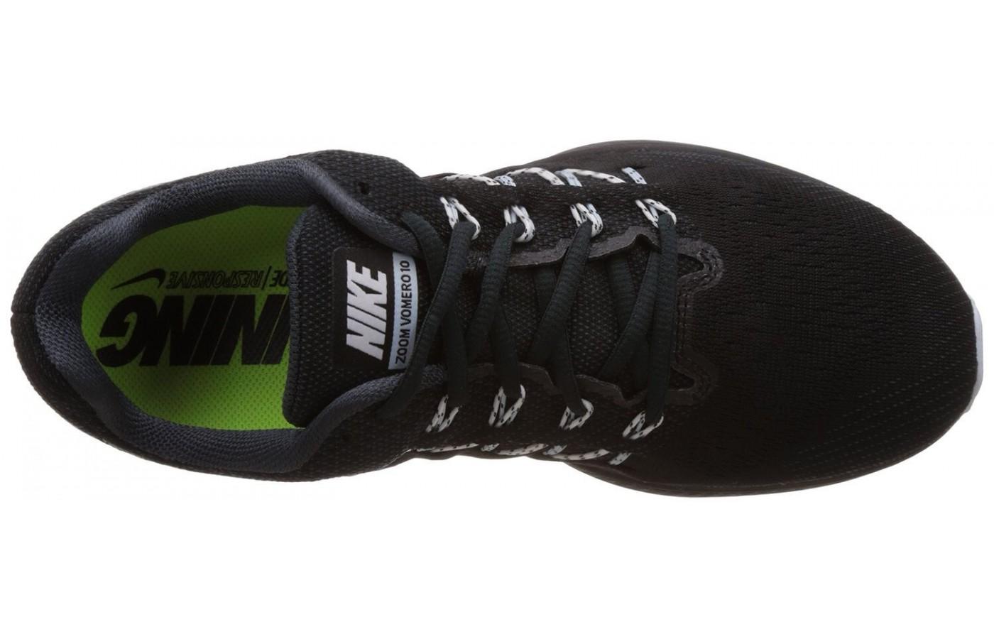The Nike Air Zoom Vomero 10 uses Flymesh material to provide a lightweight upper.