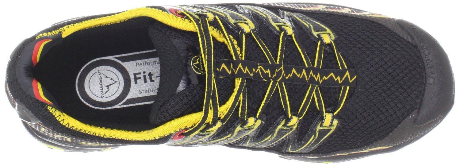 the lacing system of the La Sportiva Ultra Raptor provides a secure fit and support