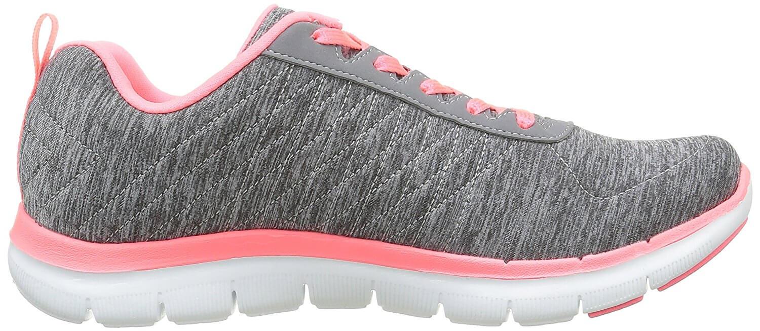 A soft and cushioned midsole makes the Skechers Flex Appeal very comfortable.