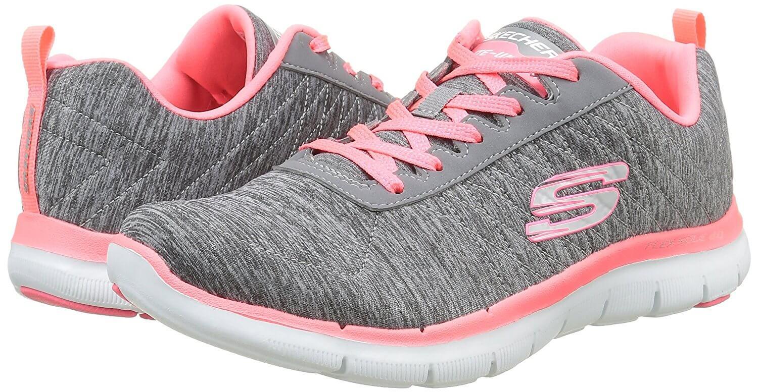 Bright colors accent the Skechers Flex Appeal.