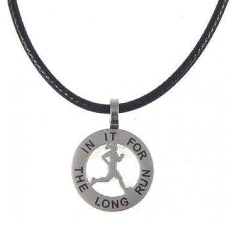 Runner Girl Mantra Charm Necklace
