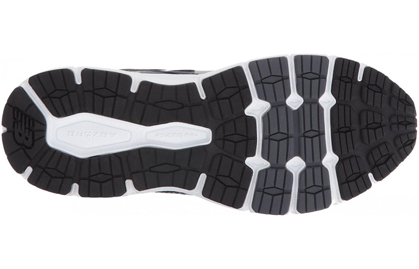 The rubber outsole provides decent traction on roads and light trails