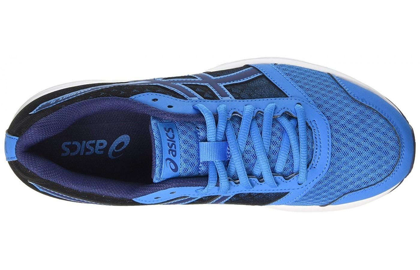 the breathable mesh upper of the ASICS Patriot 8 