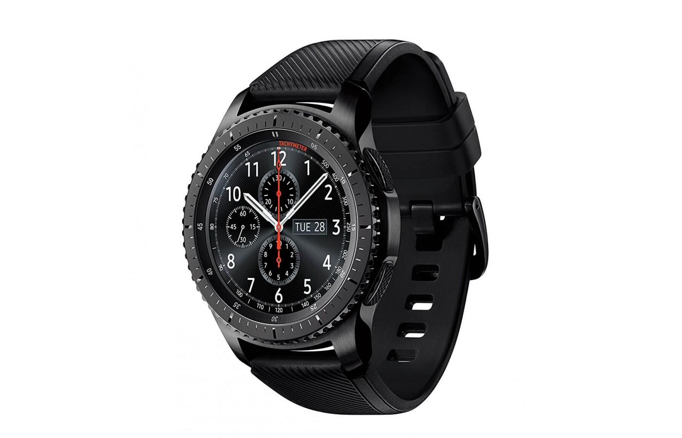 the Samsung Gear S3 Frontier shown from the front/side