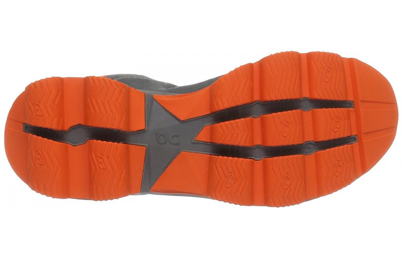 The On CloudSurfer outsole features Cloutec pillows 