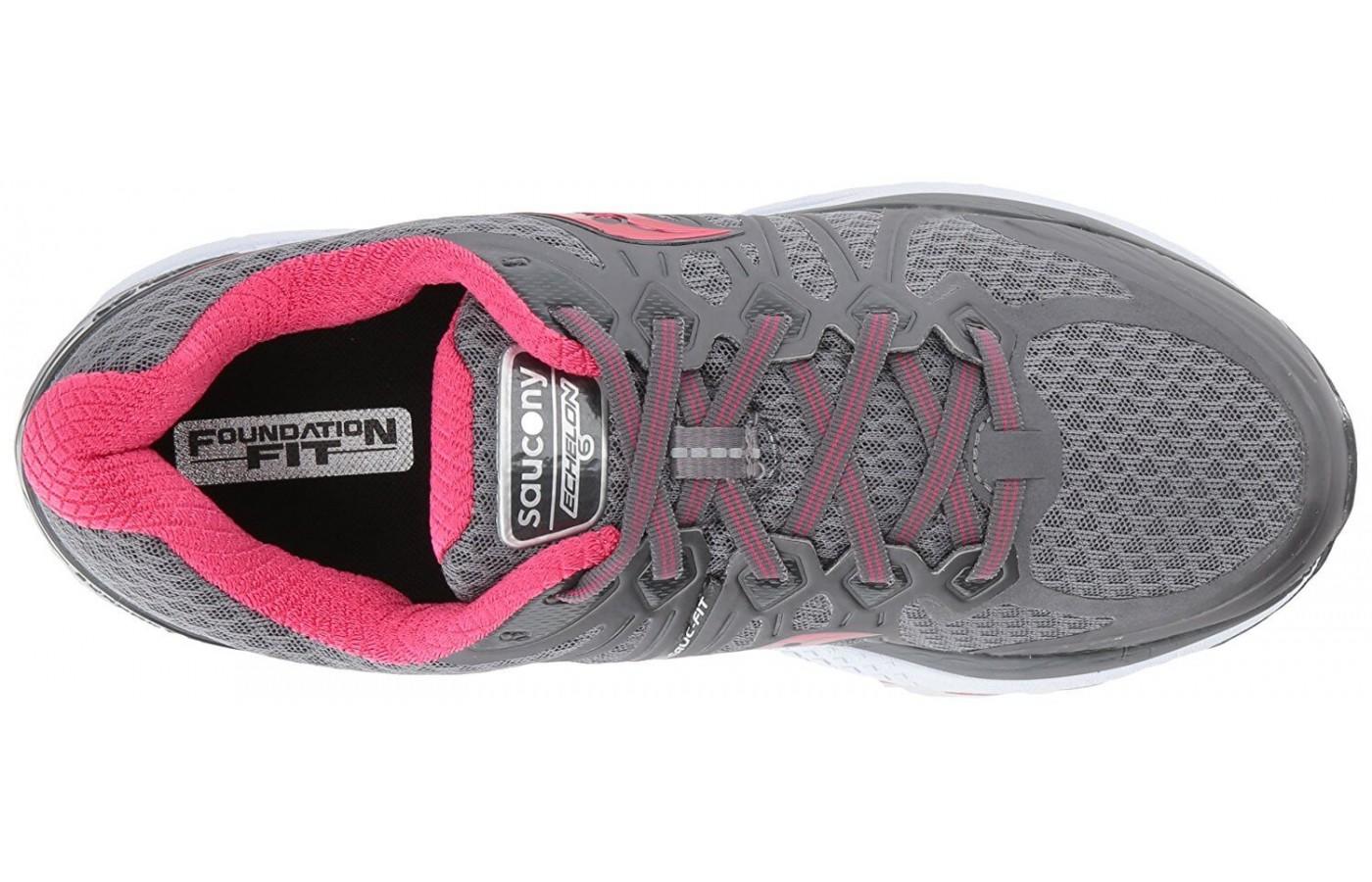 The upper of the Saucony Echelon 6 is designed for wide and narrow foot types