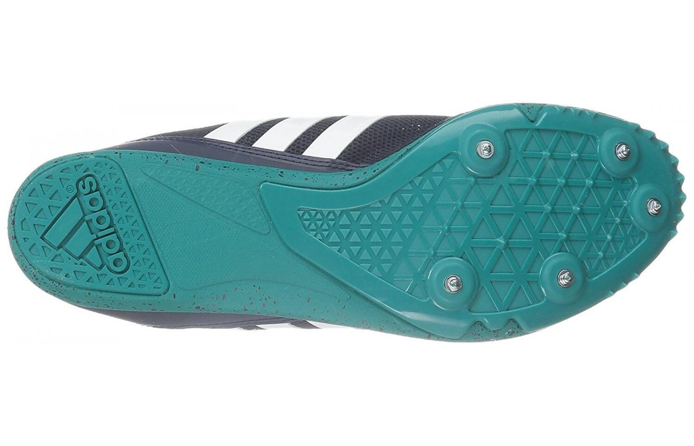 Strategically placed spikes encourage speed and traction