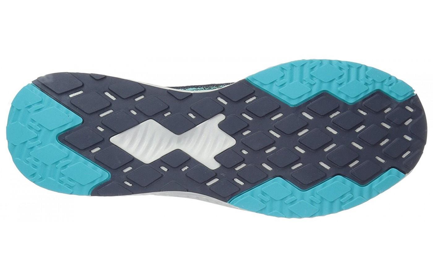 The unique diamond pattern of the outsole provides added grip