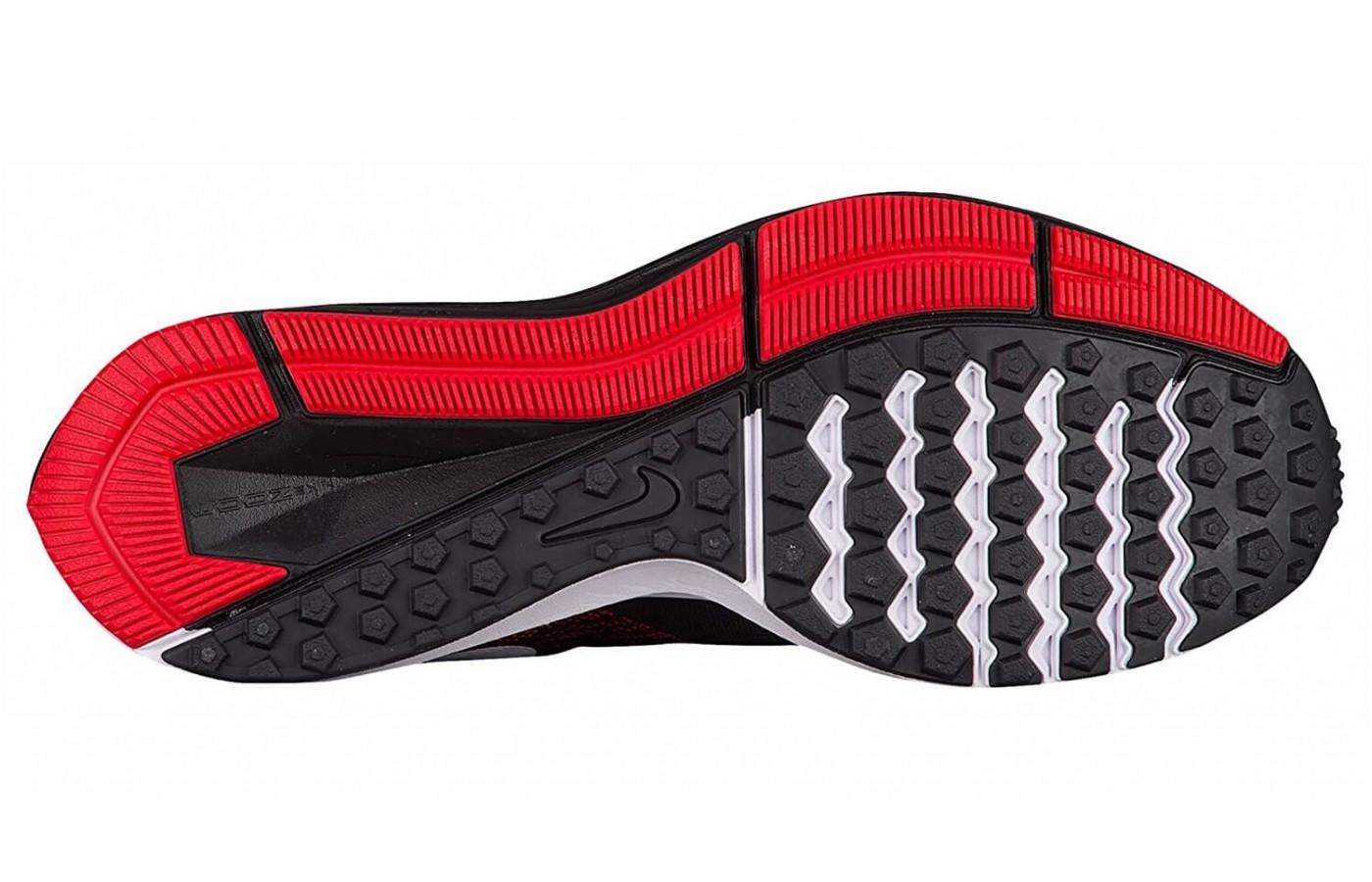 The waffle design of the outsole provides added traction 