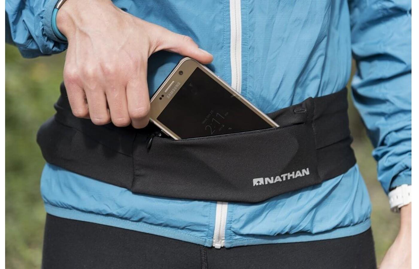 The Nathan Zipster Belt can fit up to an iPhone 7 Plus