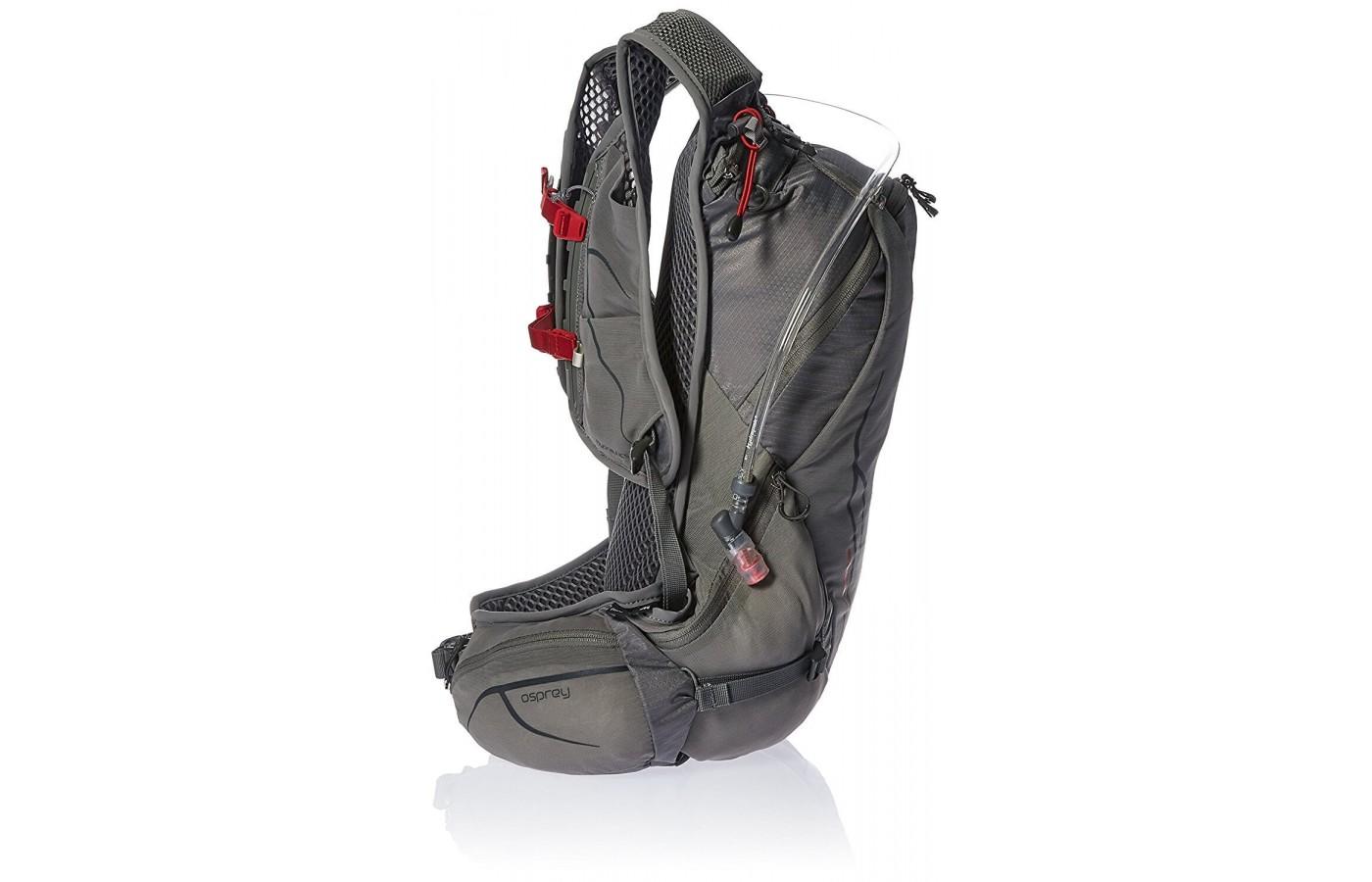 The Osprey Duro 15 is a vest-style pack with easy to reach front pockets