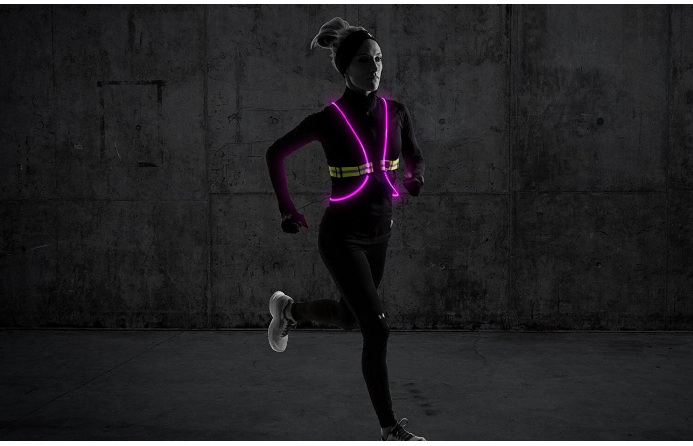 This is a lightweight illumination vest that is offered in a unisex design. 