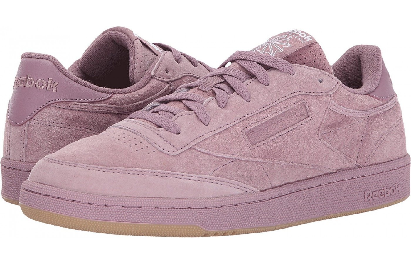 The Reebok Club C 85 in a light pink colorway