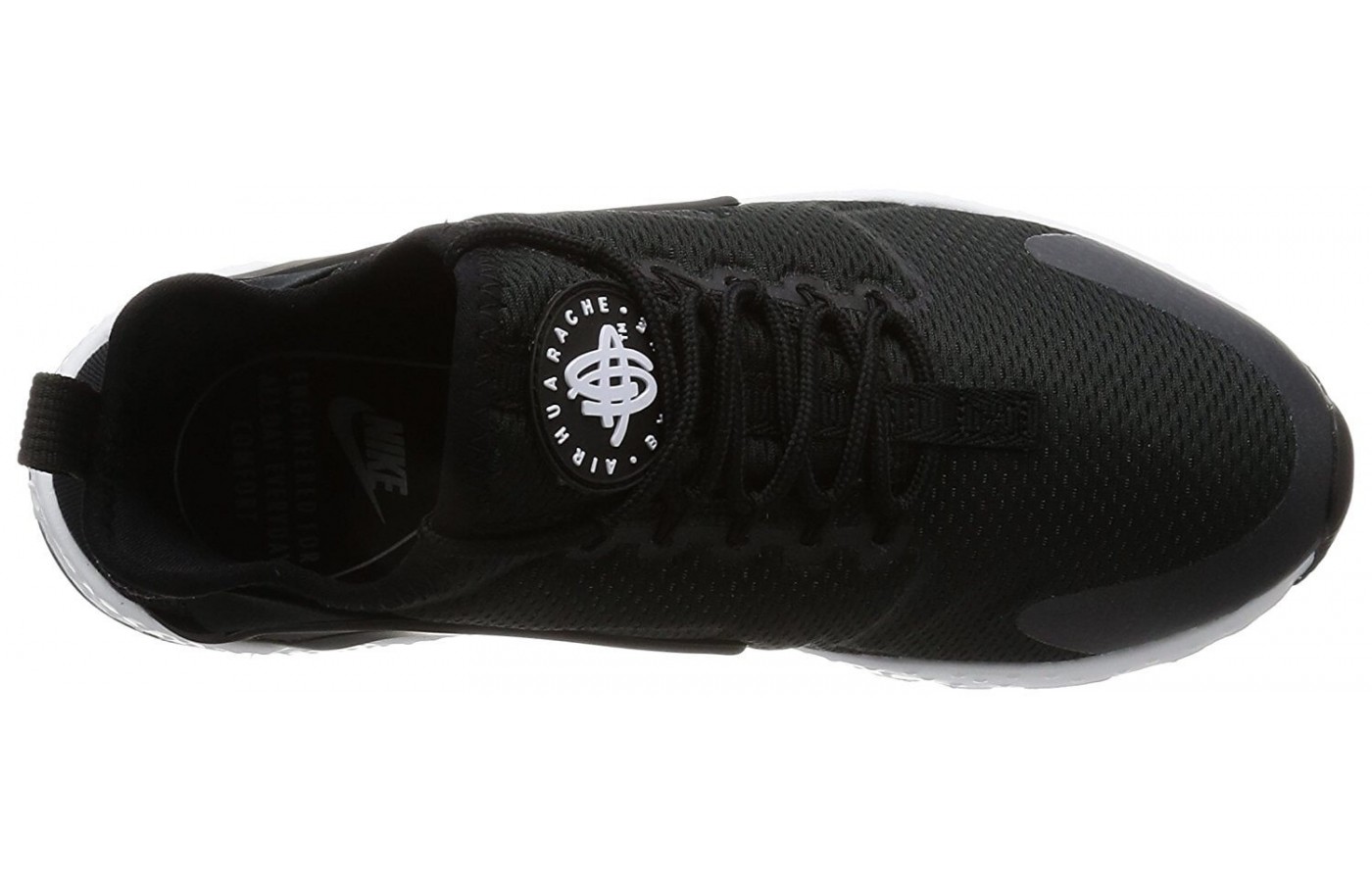The upper portion of the Nike Air Huarache Ultra is made from layers of breathable mesh fabric.