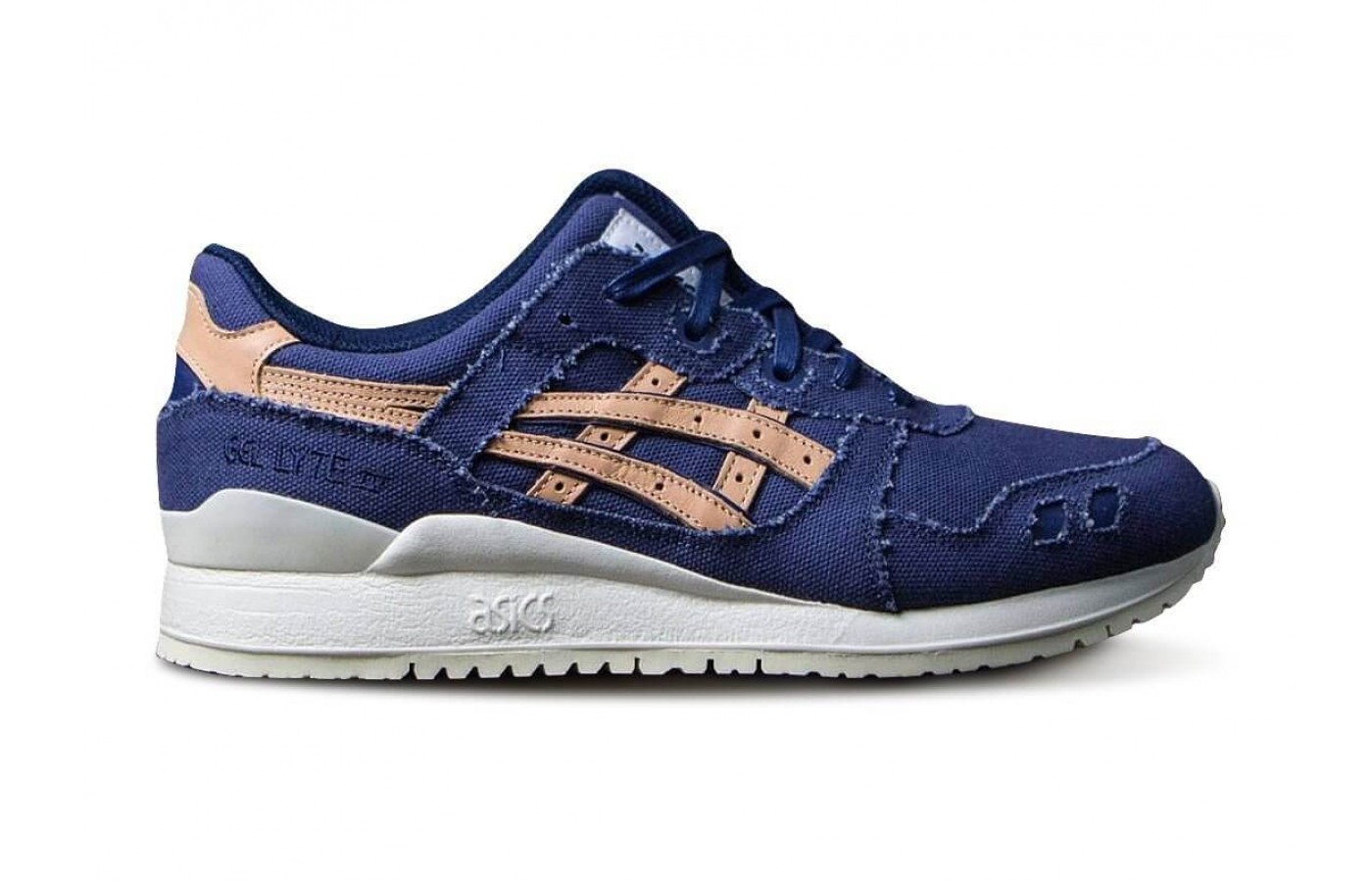 The Asics Gel Lyte III features a mesh and leather upper