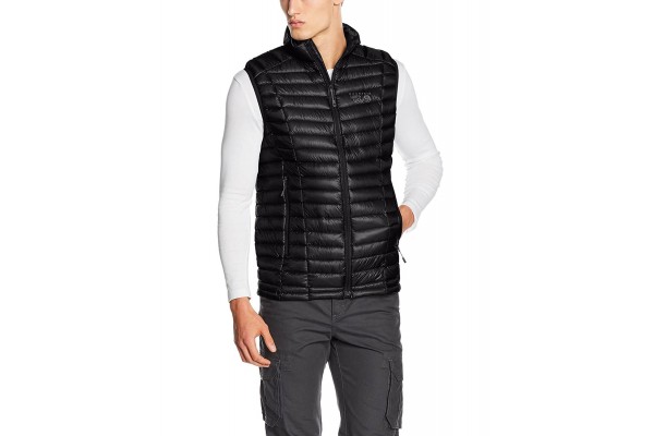 The best hiking vests are warm and have moisture wicking properties like the Mountain Hardwear Ghost Whisperer Down Vest.