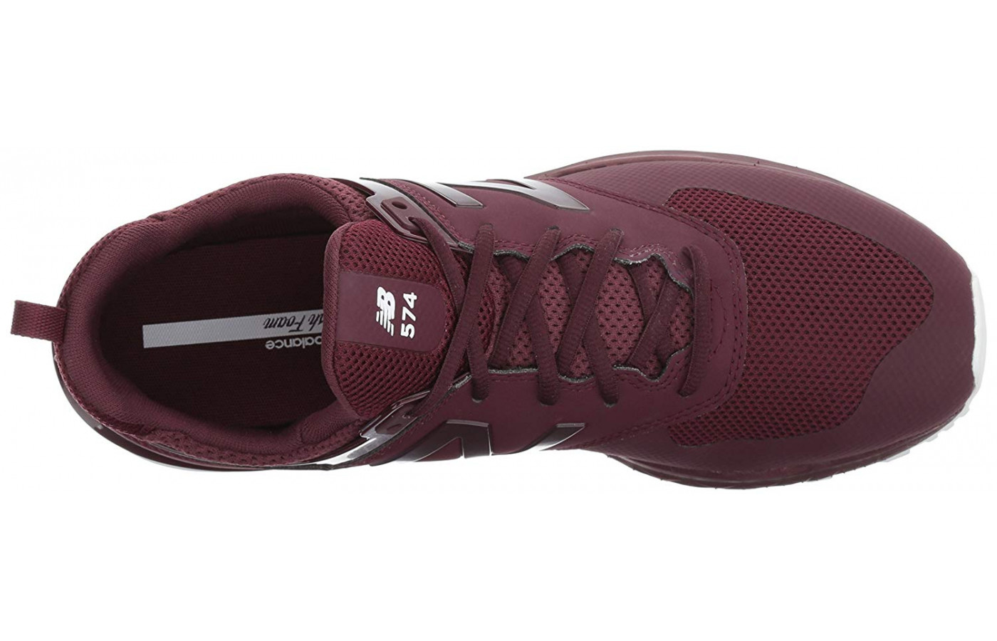 The 574 Sport's upper is made of synthetic mesh and natural suede.