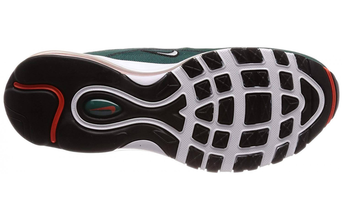 The Air Max 97's outsole is made from a basic rubber compound