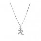 Crystal Runner Figure Charm Necklace  