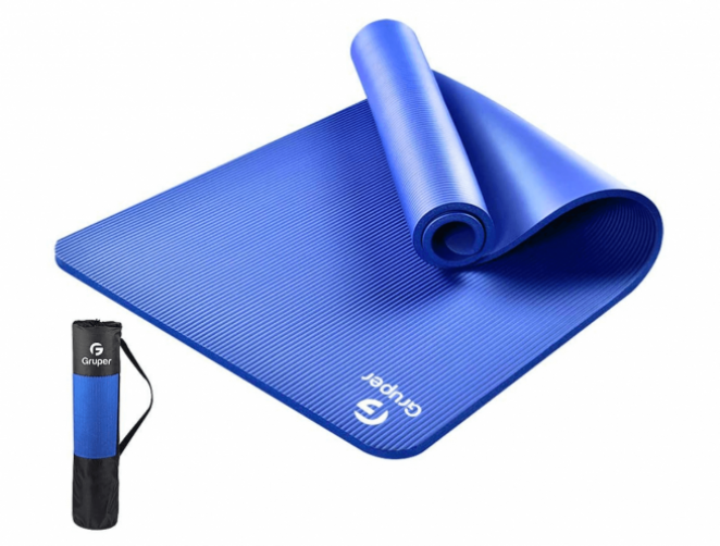 Gruper All-Purpose 73Inch Long 31.5 inch Wide 2/5-Inch / 3/5-Inch Extra Thick High Density Anti-Tear Exercise Yoga Mat with Carrying Strap and Bag