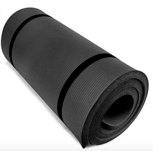 Crown Sporting Goods Yoga Cloud Ultra-Thick 1" Yoga and Exercise Mat with Shoulder Sling