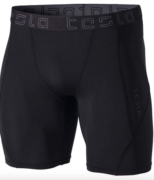 TSLA Mens Athletic Compression Shorts