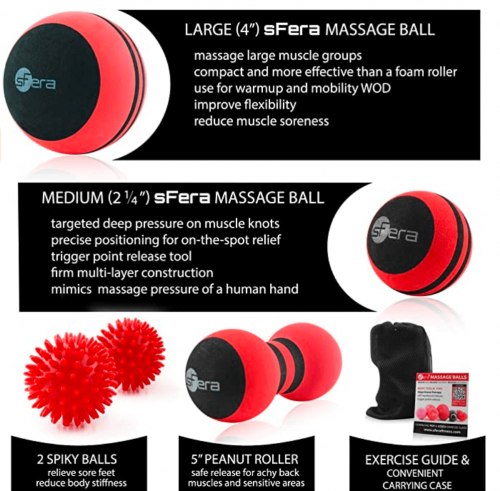 sFera Massage Ball Set of 5 for Trigger Point Therapy