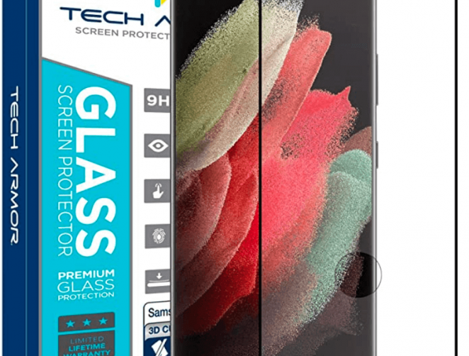 Tech Armor Ballistic Glass 3D Curved Screen Protector Designed for Samsung Galaxy S21 Ultra
