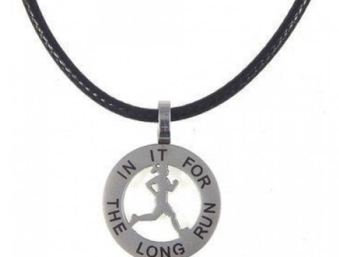 Runner Girl Mantra Charm Necklace