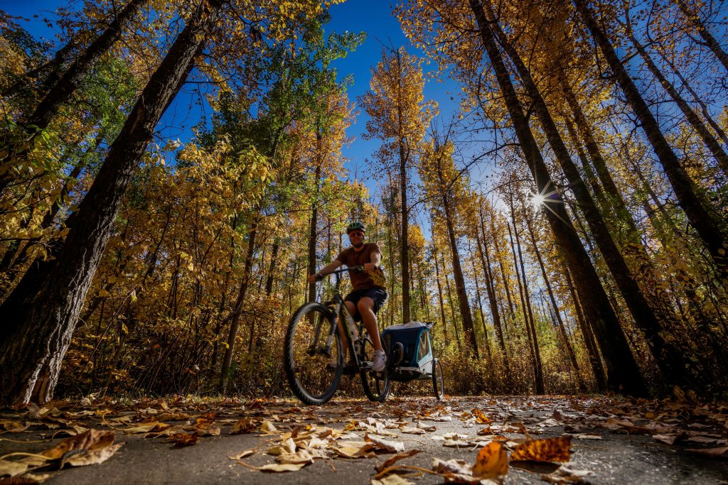 Biking is a great fall outdoor workout